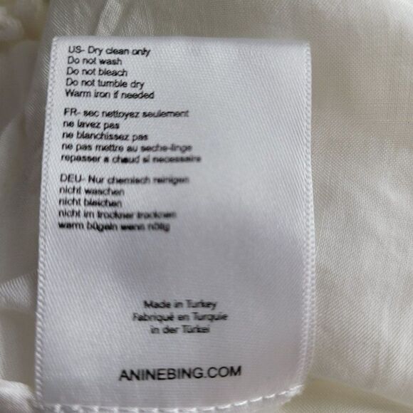 Anine Bing Skirt Mini Crochet Lace Tiered Tassel Fringe Hem Mini White XS - Picture 12 of 15